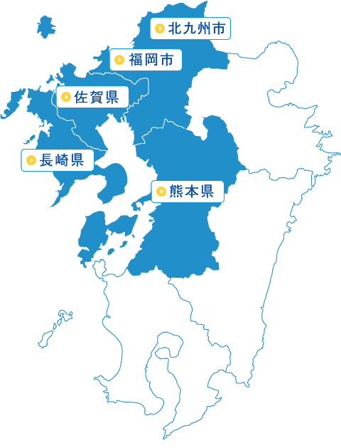 岩永補聴器グループのエリアマップ